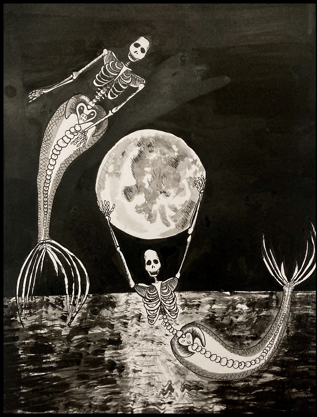 Moon-in-your-Womb India-Ink/Pen 12inx9in